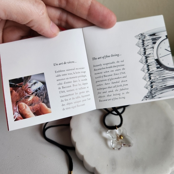 Baccarat Crystal Flower Pendant Necklace - Picture 7 of 10